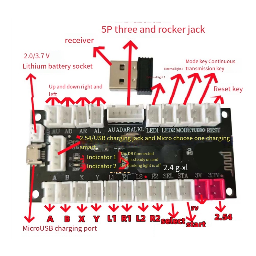 Joystick Module - L77A 2.4G ไร้สาย จอยสติ๊กแบบไม่มีดีเลย์ ชุดควบคุมเกม บอร์ด