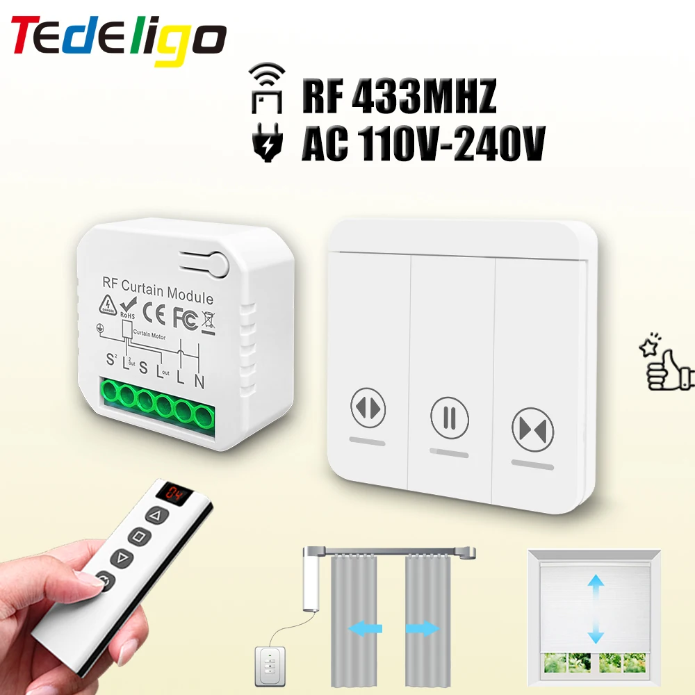 Ir Remote Module - 433 MHz RF สวิตช์ม่านโมดูล AC 220V