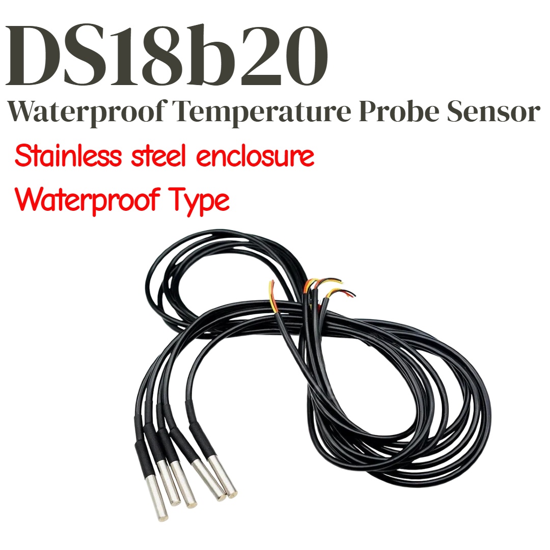 Ds18B20 - 1/5 ชิ้น DS18b20 เซ็นเซอร์วัดอุณหภูมิ สายวัดอุณหภูมิ 1M
