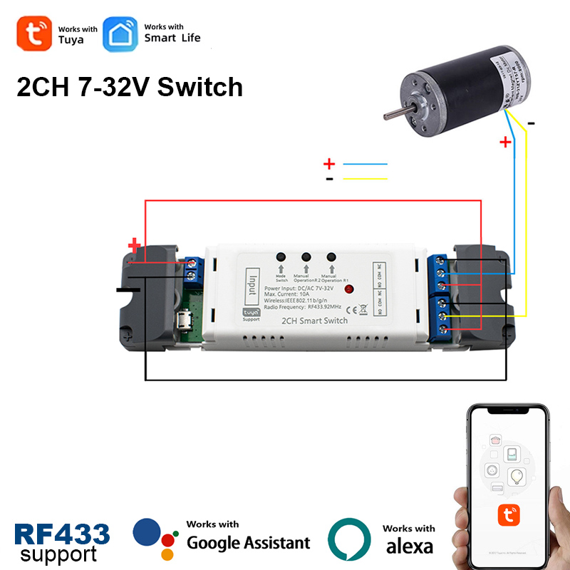 Ir Remote Module - Tuya สมาร์ท 2CH Wifi DC มอเตอร์ย้อนกลับ,12