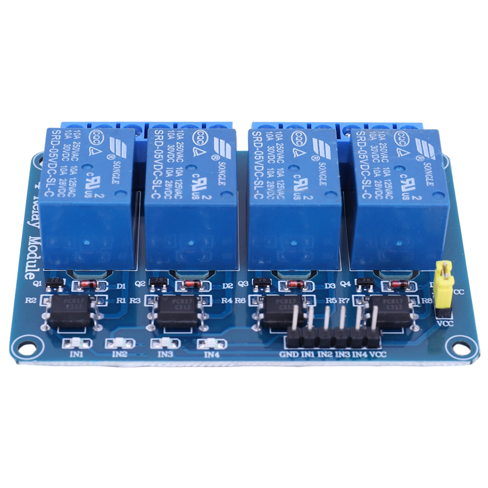 บอร์ดรีเลย์ 4 ช่อง 5V 12V พร้อ - Relay Module 4 Channel บทวิจารณ์และราคา