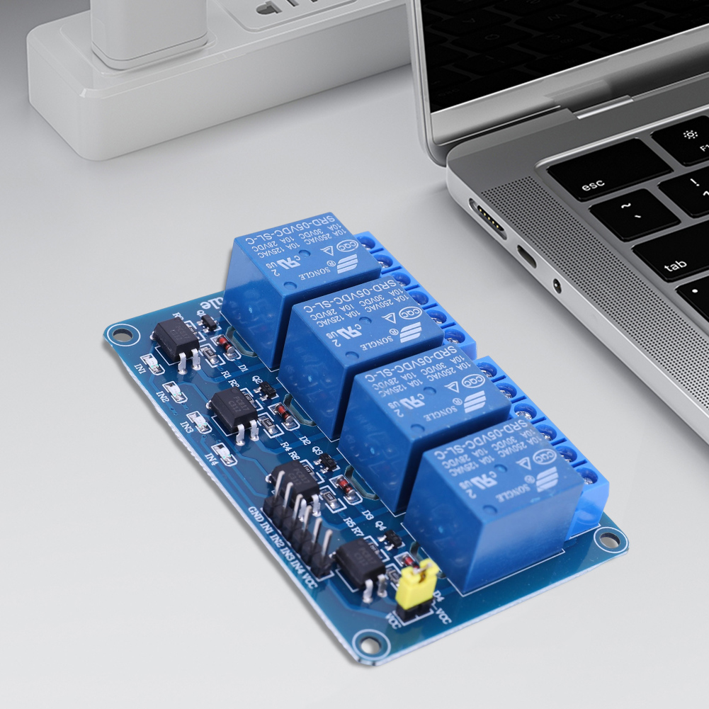 บอร์ดรีเลย์ 4 ช่อง 5V 12V พร้อ - Relay Module 4 Channel บทวิจารณ์และราคา