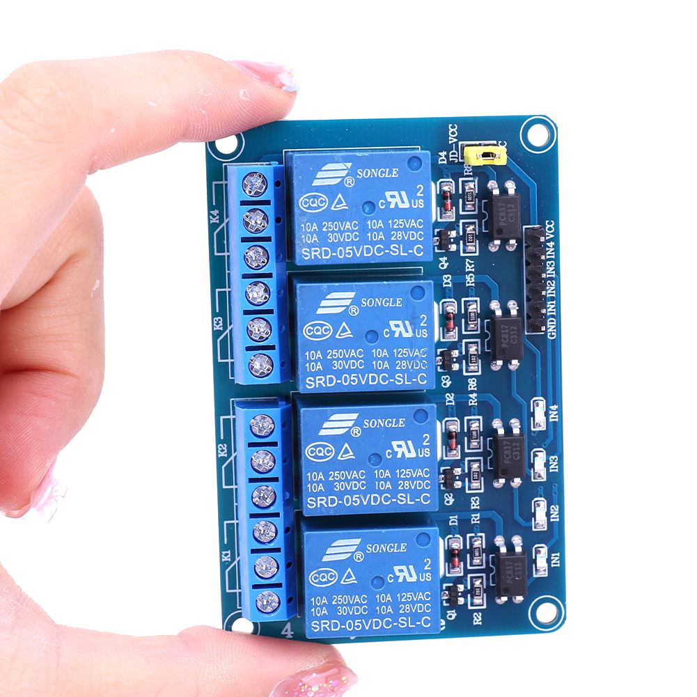 5V 12V 4 ช่องรีเลย์บอร์ดพร้อมร - Relay Module 4 Channel บทวิจารณ์และราคา