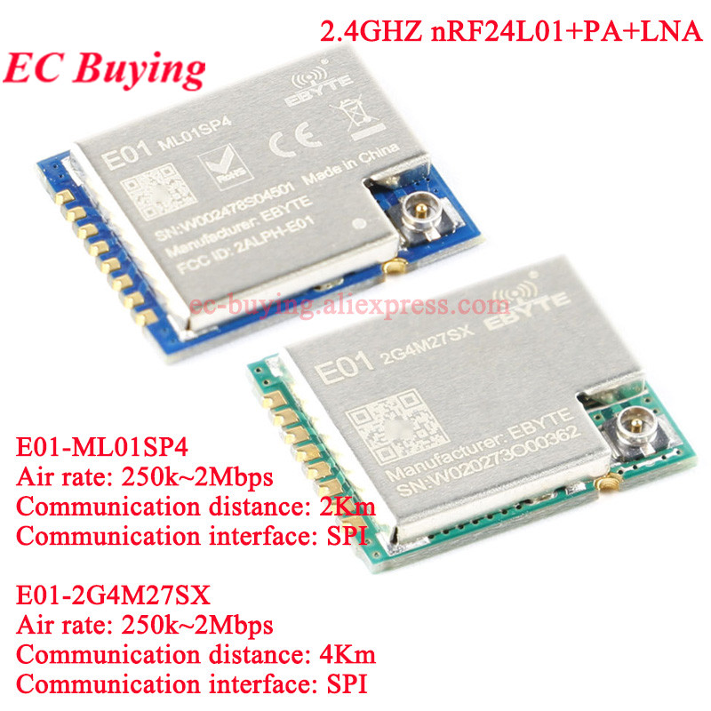 10 ชิ้น/1 ชิ้น E01-2G4M27SX ML - Nrf24L01 บทวิจารณ์และราคา