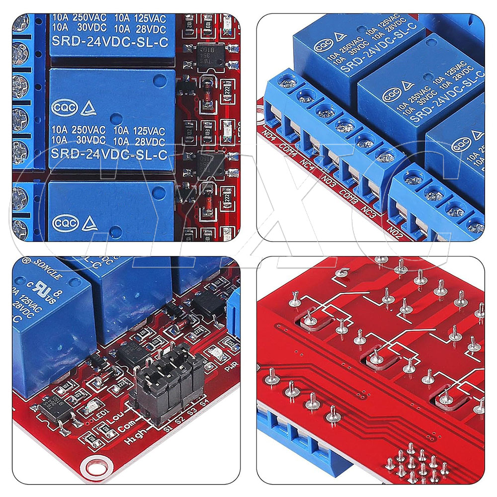 4 ช่อง 5V 12V 24V รีเลย์โมดูล  - Relay Module 4 Channel บทวิจารณ์และราคา