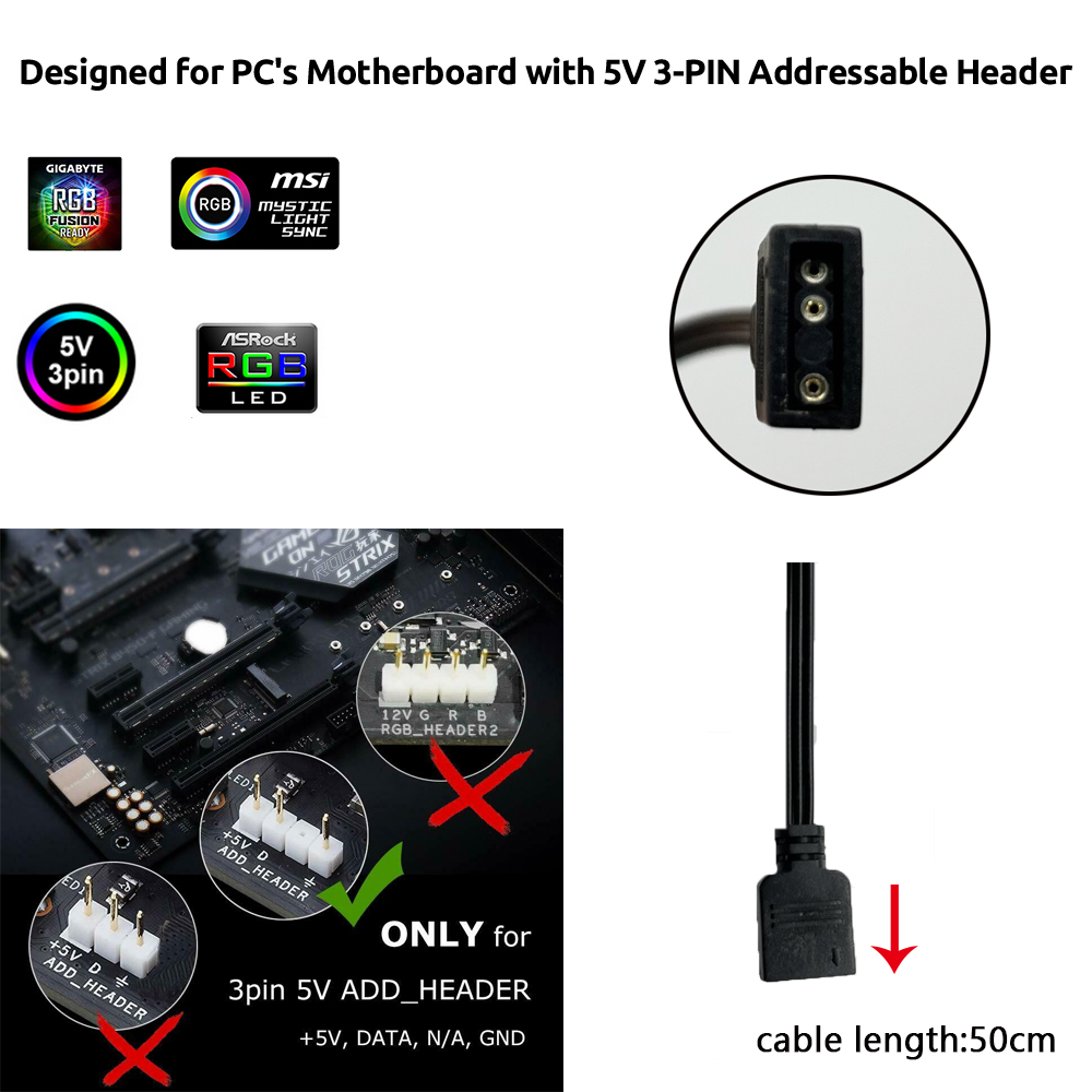 หัวต่อ 5V ARGB 3 พิน สำหรับเคส - Ws2812B บทวิจารณ์และราคา