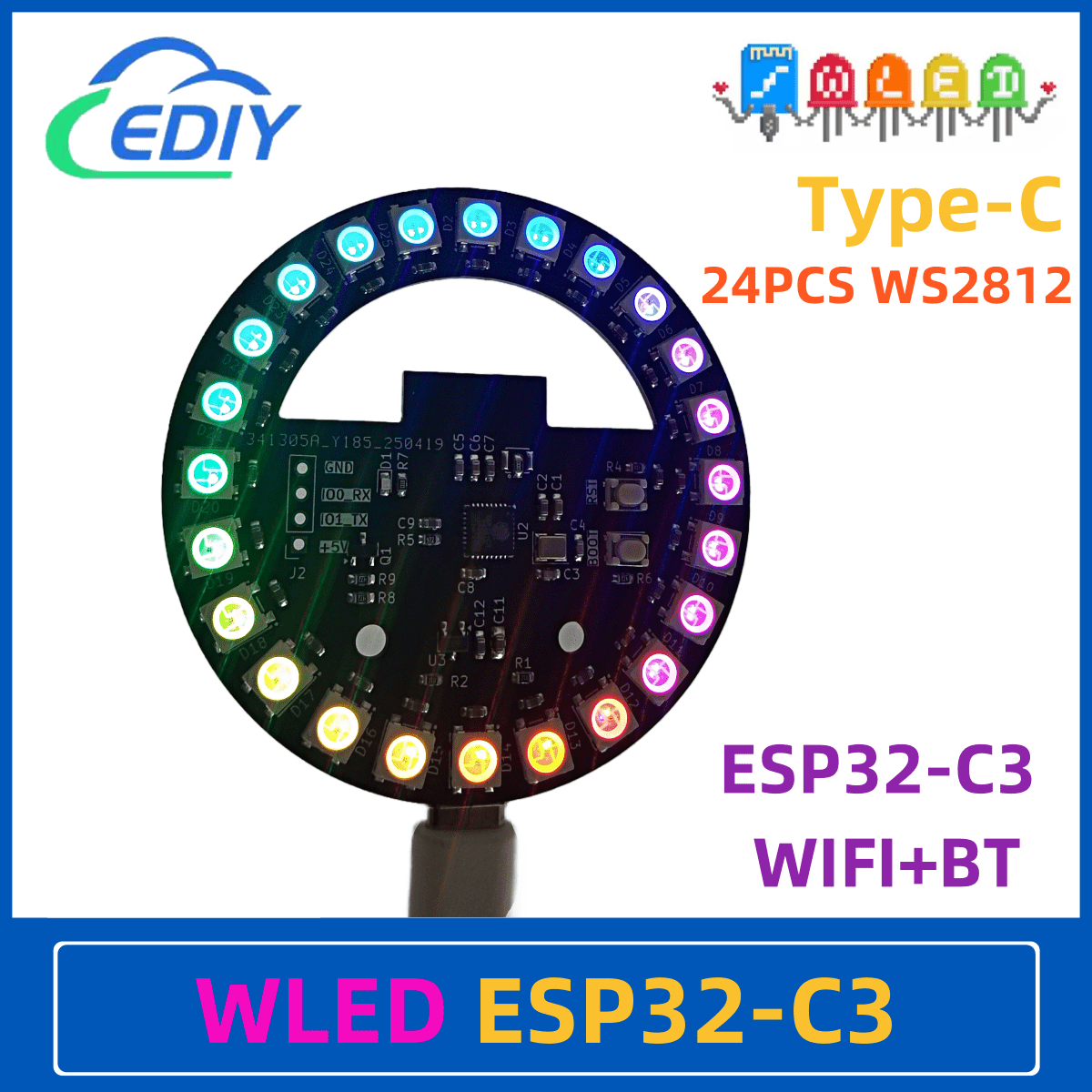 WLED ESP32-C3 บอร์ดพัฒนาวงกลมแ - Ws2812B บทวิจารณ์และราคา